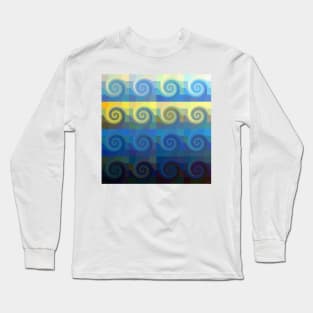 Abstract tiles and waves pattern Long Sleeve T-Shirt